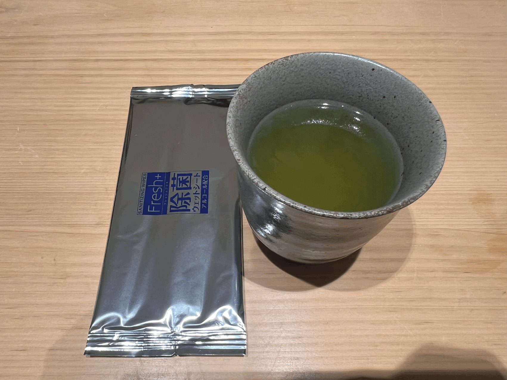 녹차와 물티슈