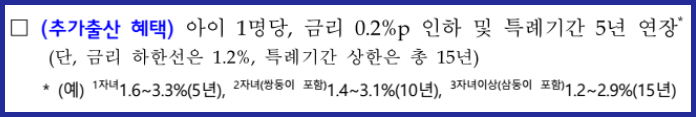 국토교통부 신생아 특례 구입자금 대출 추가출산 혜택