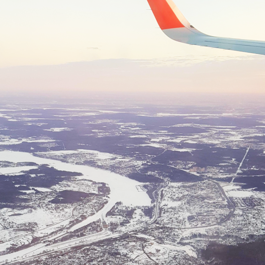 러시아 모스크바 눈 쌓인 비행사진