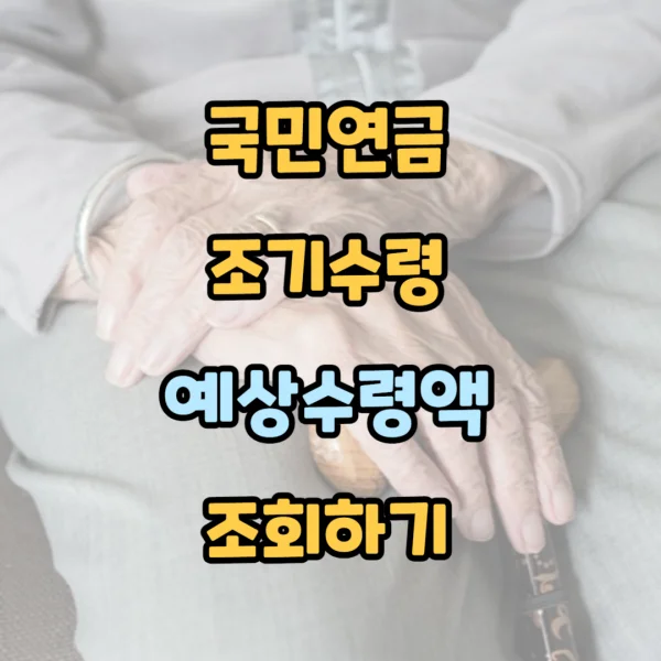  국민연금 조기수령 조건 나이 예상수령액 조회하기