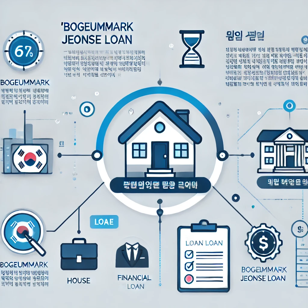 버팀목 전세자금대출 개념을 설명하는 인포그래픽&amp;#44; 정부 지원 및 주택 금융 요소 포함