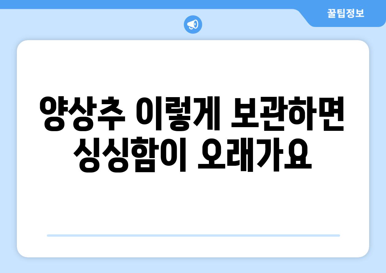 양상추 이렇게 보관하면 싱싱함이 오래가요