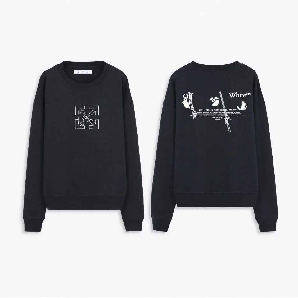  [OFF-WHITE] 오프화이트 블랙 로고 워커스 스웨트 셔츠 맨투맨 티셔츠
