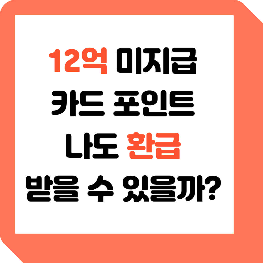  혹시 나도? 12억 미지급 카드 포인트 환급 확인해보기