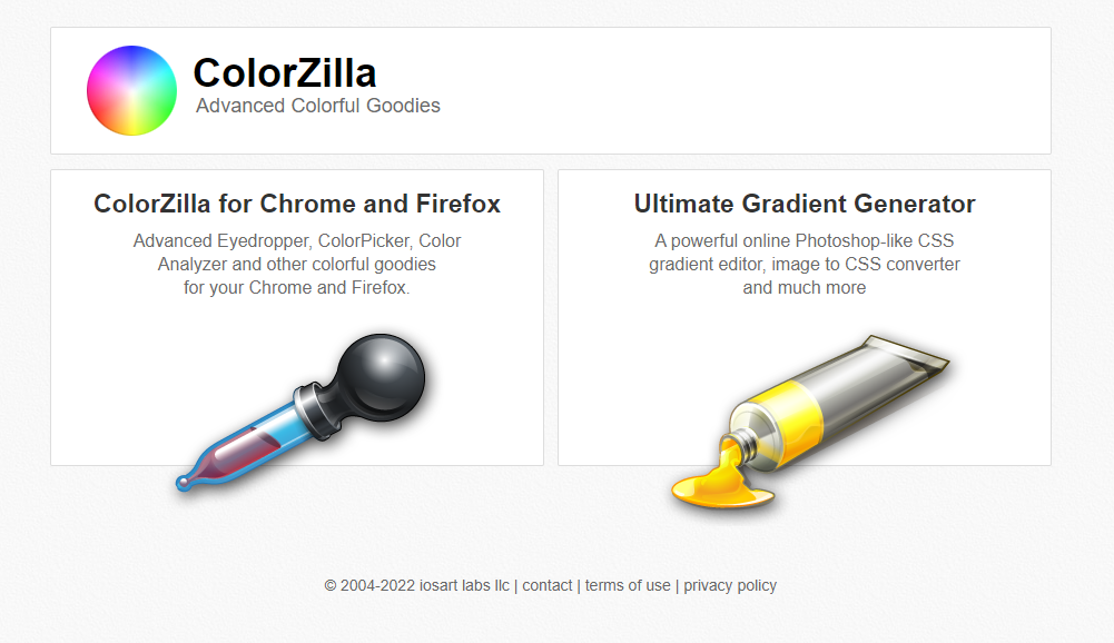 ColorZilla 메인 페이지