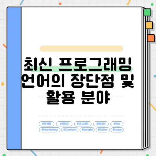 최신 프로그래밍 언어의 장단점 및 활용 분야