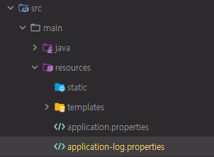 application-log.properties 파일 생성
