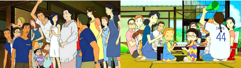 한여름-즐거운-대가족-모임-애니메이션-썸머워즈의-가족회합-장면