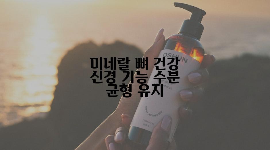 미네랄 뼈 건강 신경 기능 수분 균형 유지