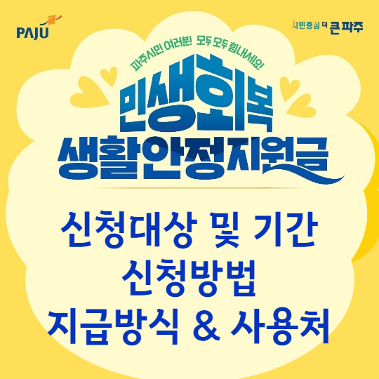 파주시 민생회복 생활안정지원금