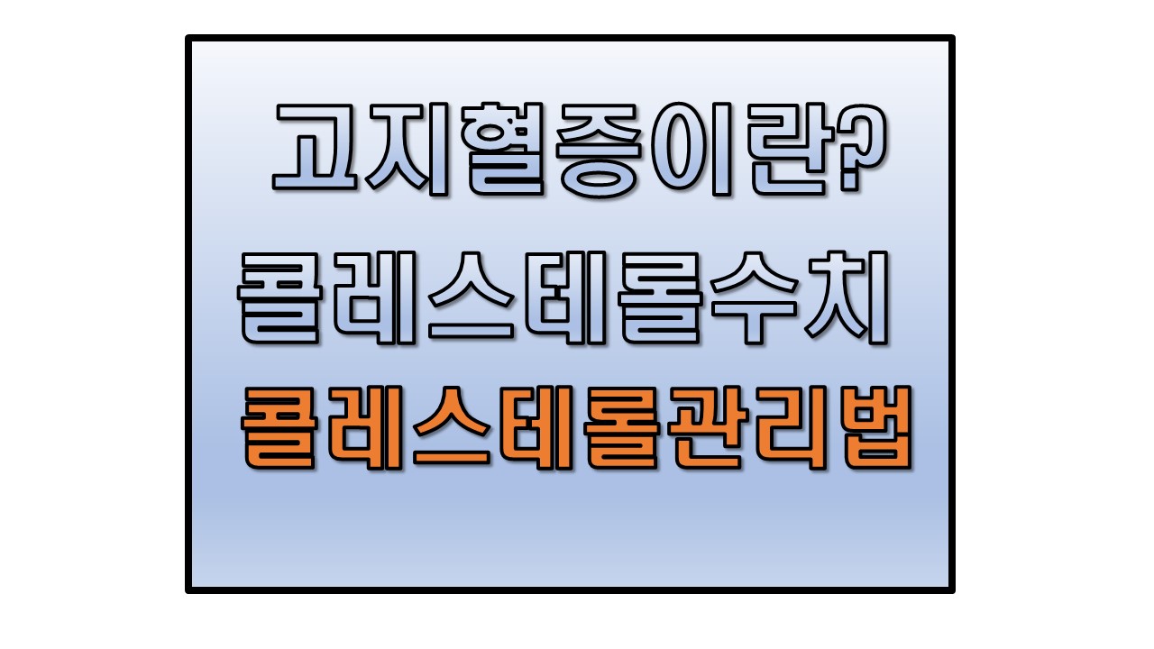  고지혈증이란 고지혈증증상 고지혈증진단 콜레스테롤수치관리방법