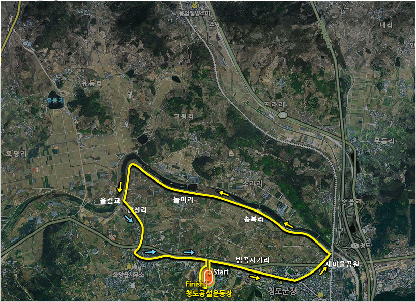 제16회 청도반시전국마라톤대회 코스맵 - 10km