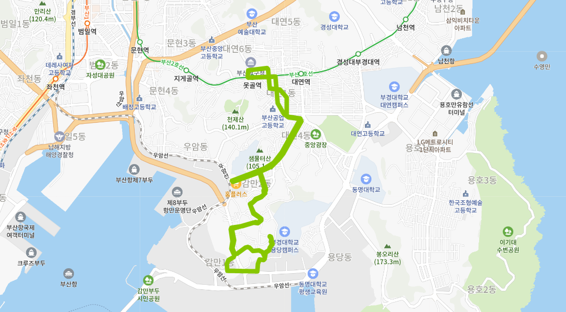  부산 남구 마을버스 6번 첫차,막차,배차시간 [감만동, 부경대, 부산공고, 남구청, 못골시장]