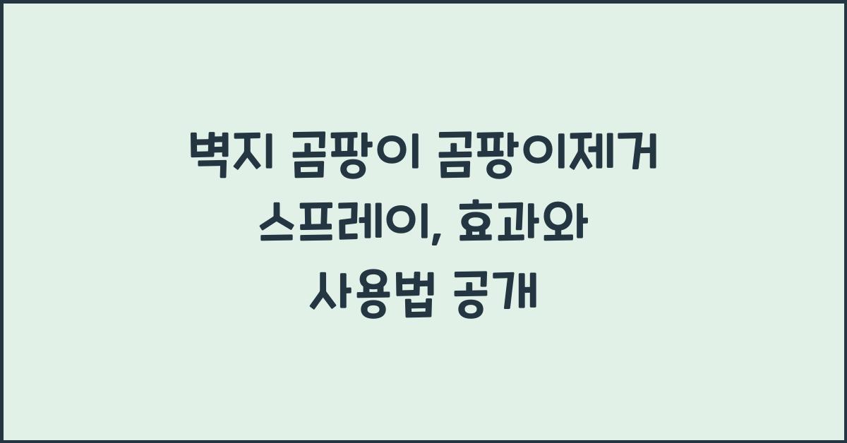 벽지 곰팡이 곰팡이제거 스프레이