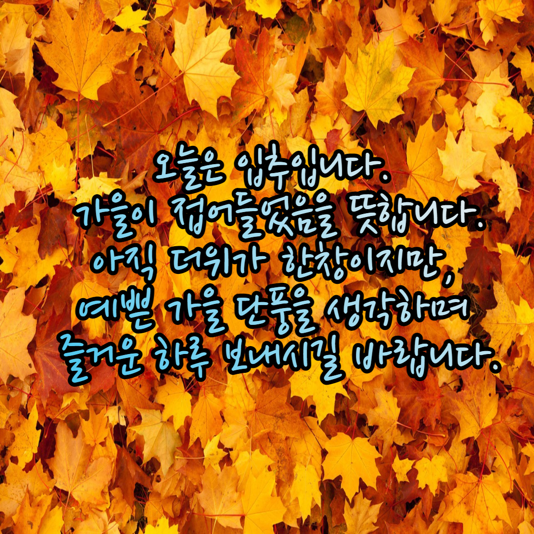  입추 문구, 인사말 이미지 다운로드