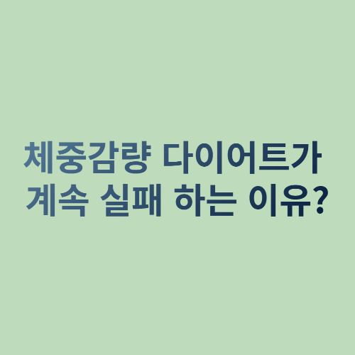  체중감량 다이어트가 계속 실패 하는 이유?