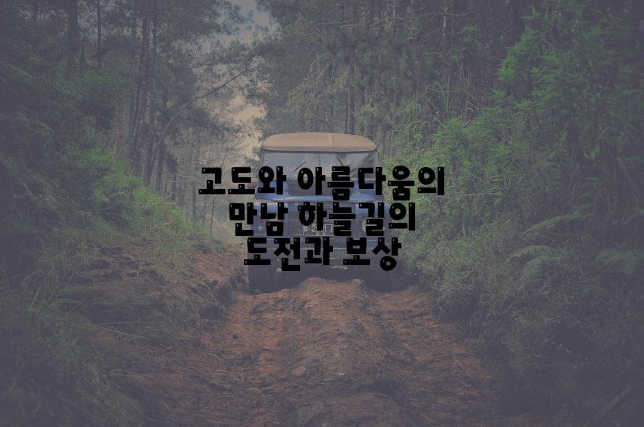 고도와 아름다움의 만남 하늘길의 도전과 보상