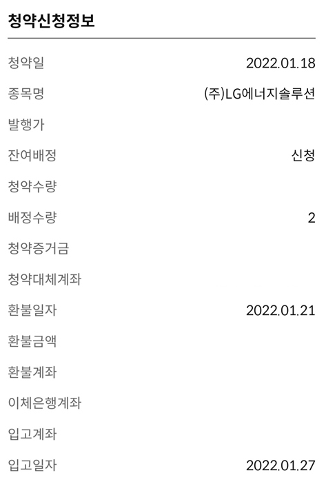  lg 에너지 솔루션 경쟁률, 균등 배정 결과 발표, 따상 가능성