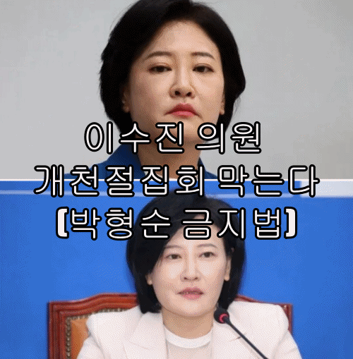  이수진 의원 개천절집회 막는다(박형순 금지법)