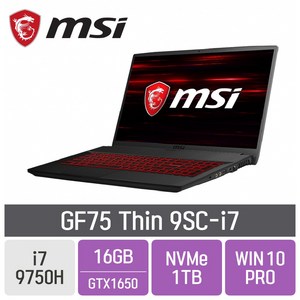  MSI GF75 Thin 9SC-i7 파워팩, 32GB, SSD 1TBGB, WINDOW10PRO