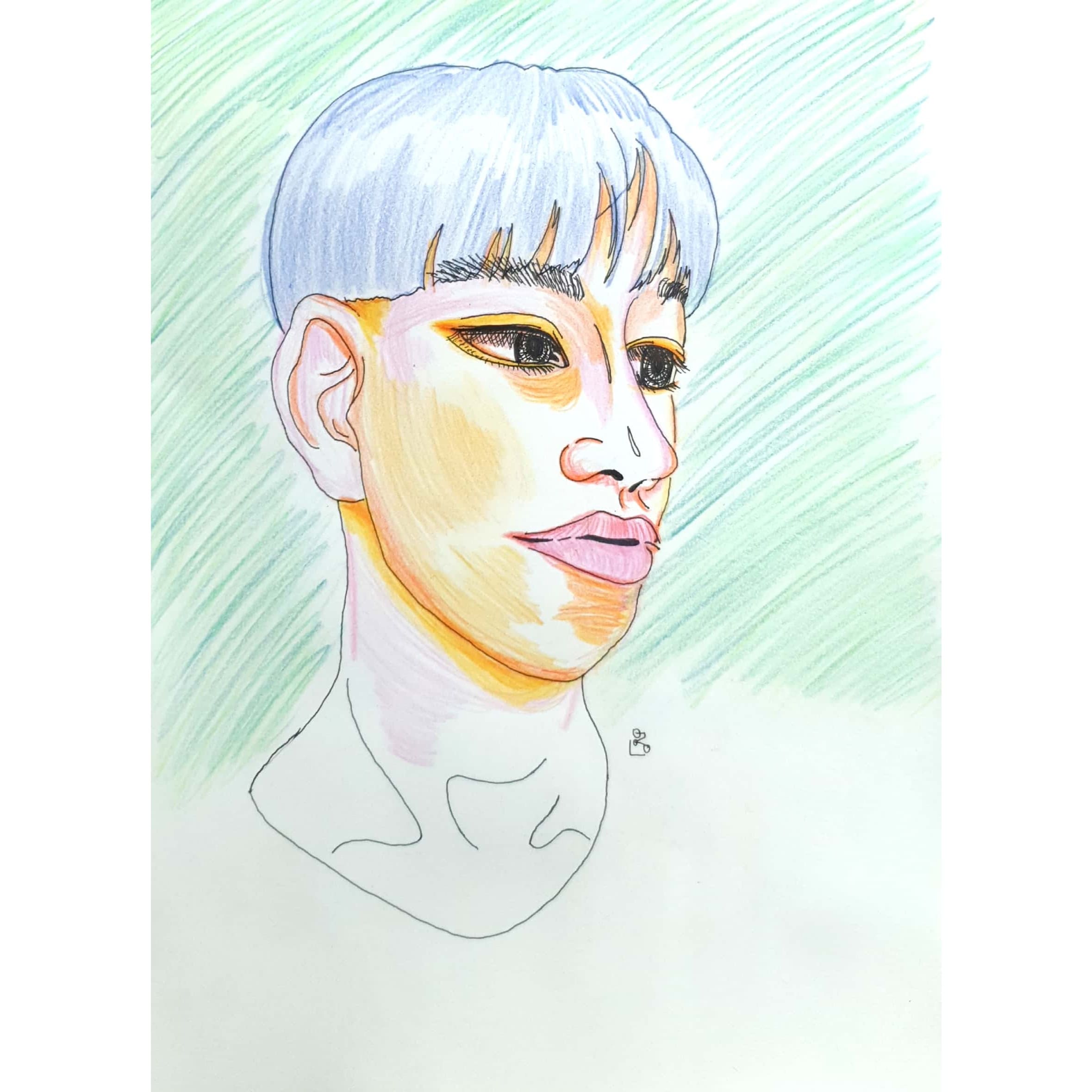  기운이 없는 인상의 자화상