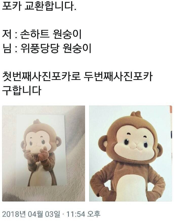  아이돌 포카 교환 레게노