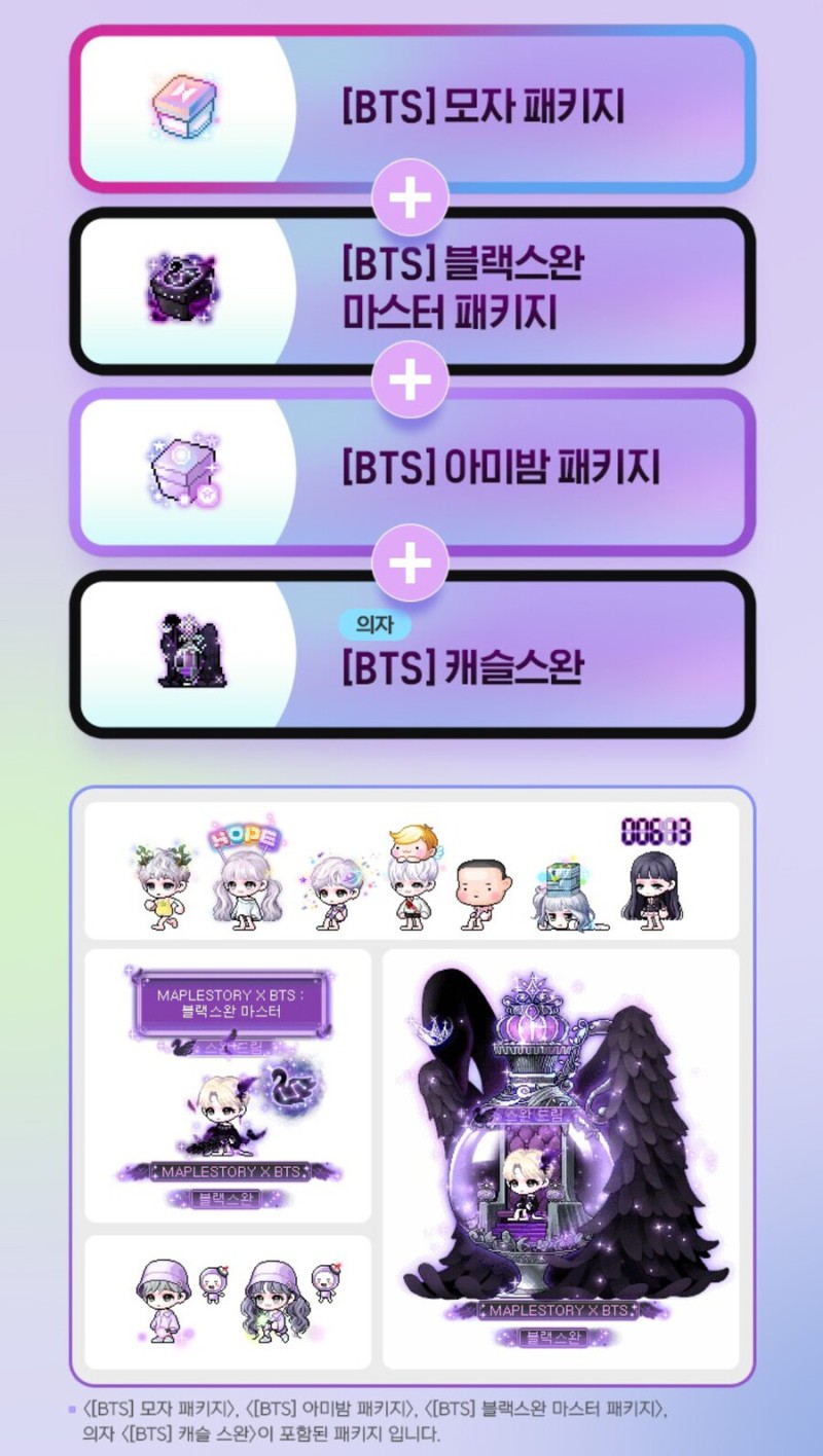  메이플스토리 BTS 콜라보 아이템 근황