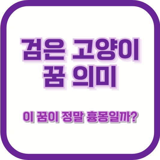 검은 고양이 꿈 의미, 이 꿈이 정말 흉몽일까?