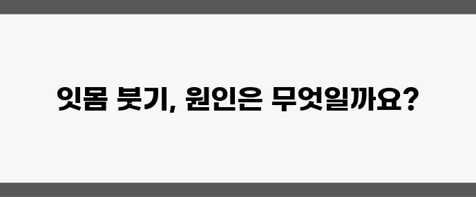 잇몸이 붓는 이유 (염증? 면역 저하? 원인 총정리)