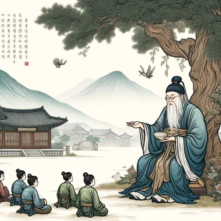 공자의 철학을 담은 고전풍 일러스트