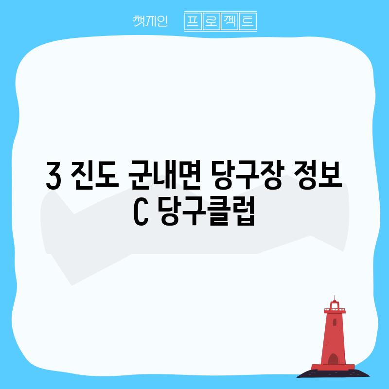 3. 진도 군내면 당구장 정보: C 당구클럽