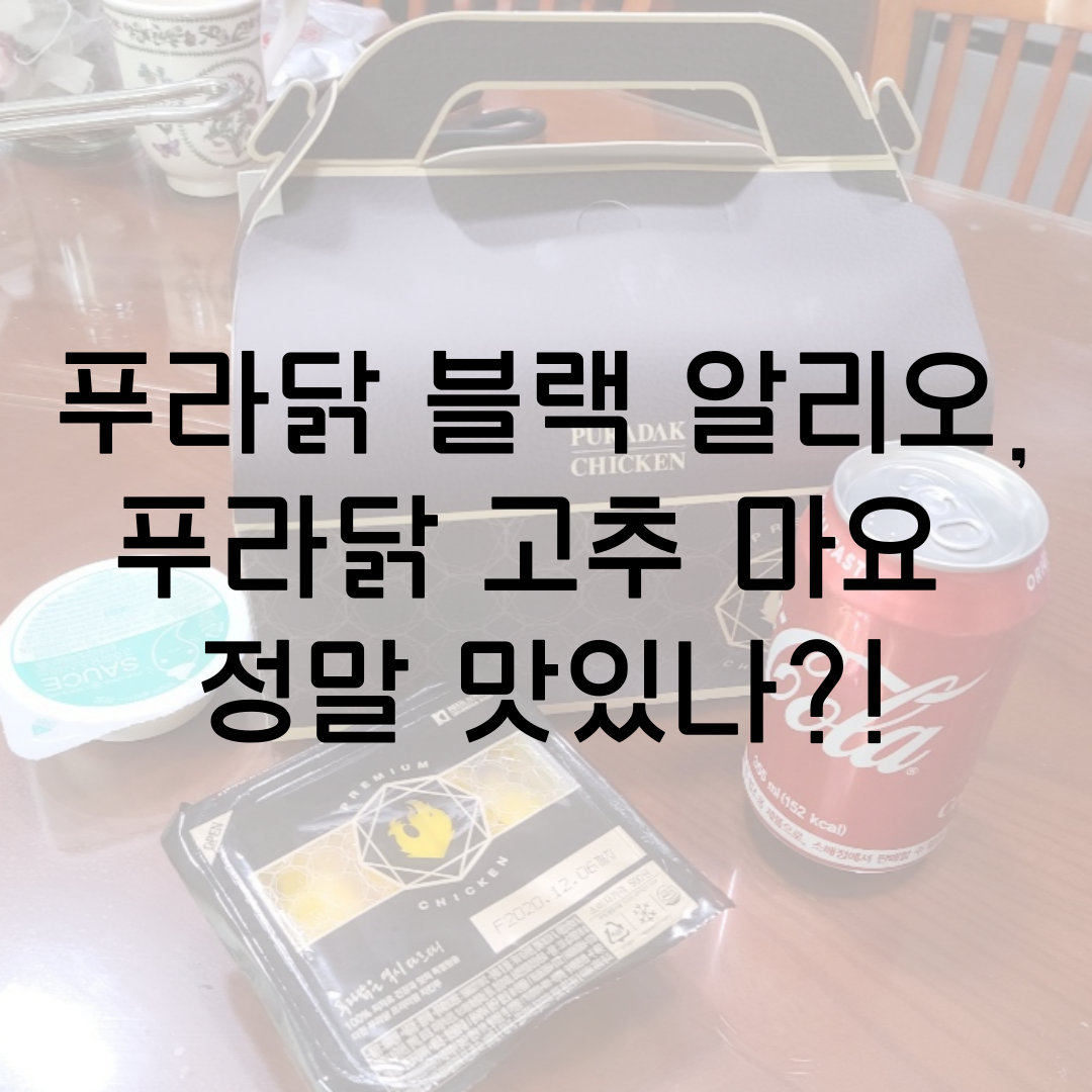  푸라닭 메뉴 추천! 푸라닭 블랙 알리오, 푸라닭 고추 마요! 흠... 정말 맛있나?!