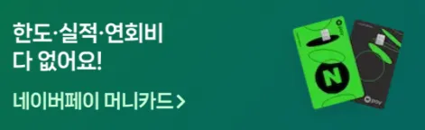 '네이버페이 머니카드' 간단한 안내 문구