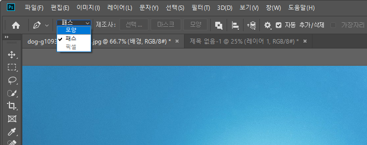 모양-패스-선택-화면