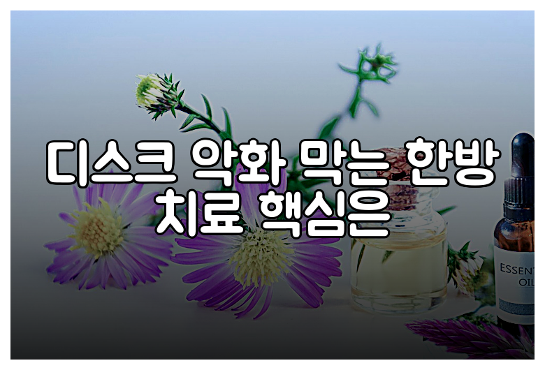 디스크 악화 막는 한방 치료 핵심은