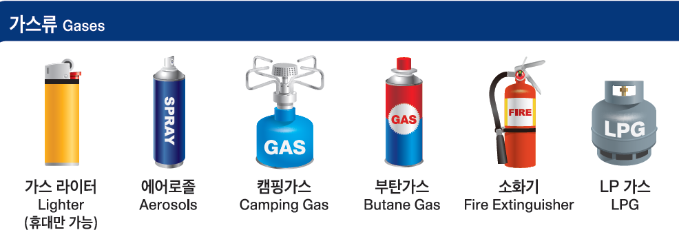 비행기 반입금지 위험물