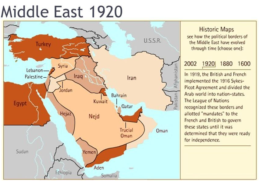 1920년 중동 지도
