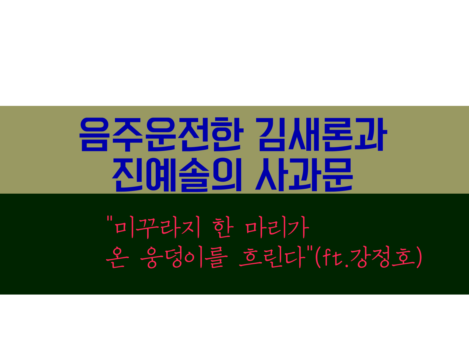 "미꾸라지 한 마리가 온 웅덩이를 흐린다"음주운전한 김새론과 진예솔의 사과문