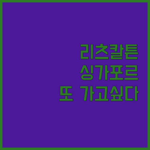 더 리츠칼튼 밀레니아 싱가포르.. 역