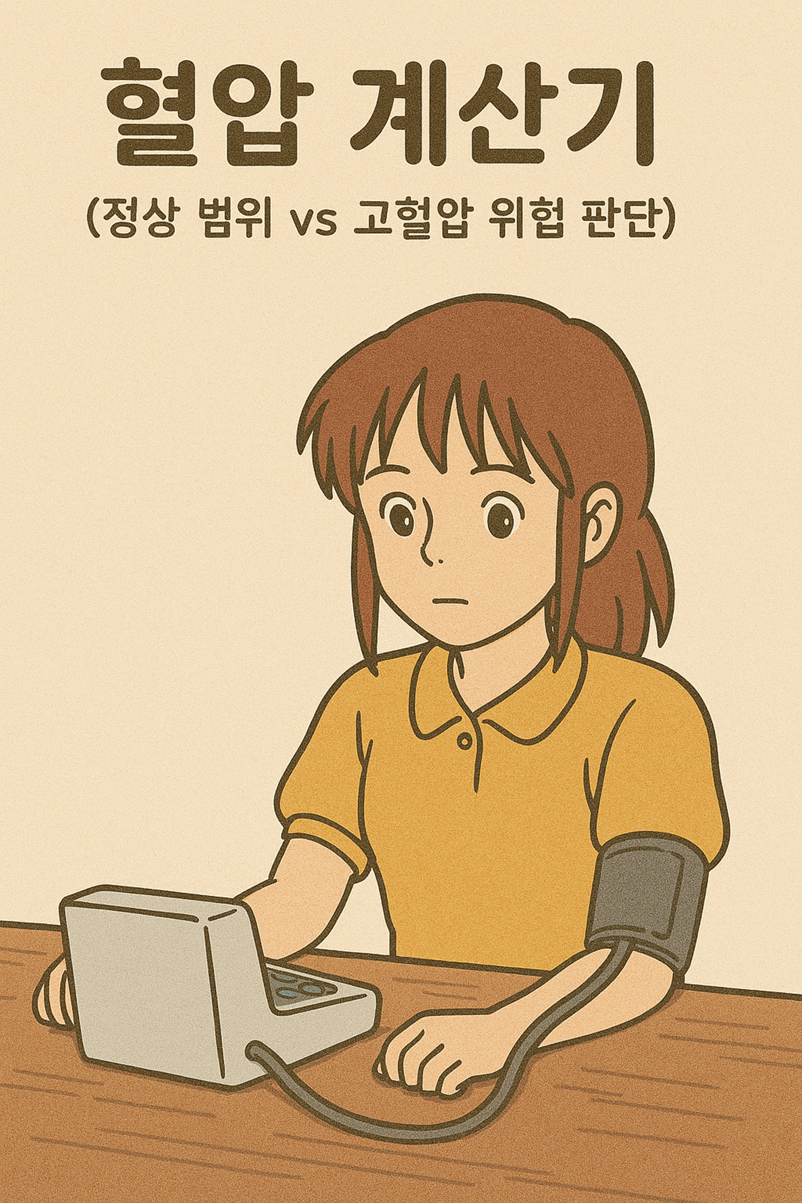 혈압 계산기 (정상 범위 vs 고혈압 위험 판단)