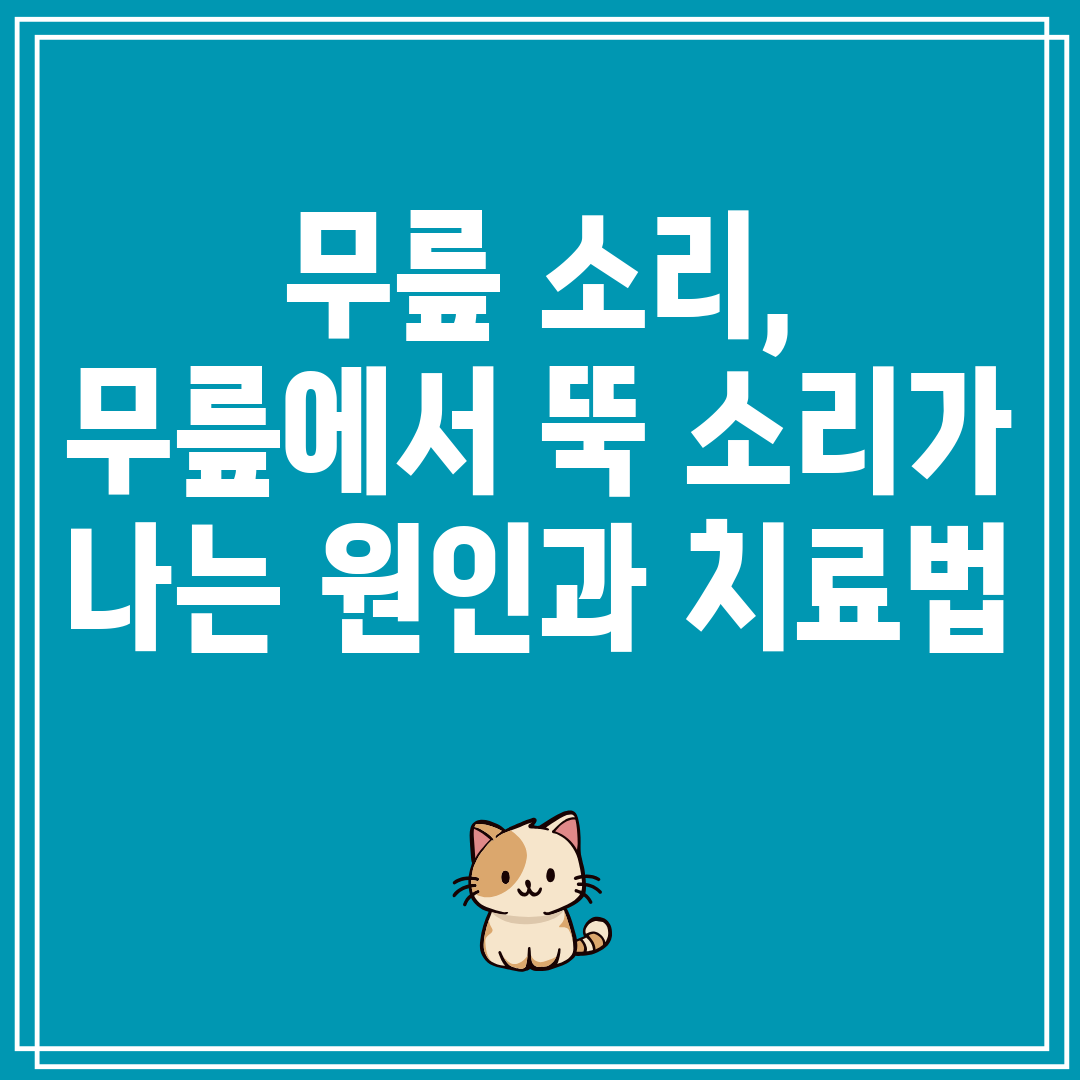 무릎소리,무릎에서뚝소리가나는원인과치료법