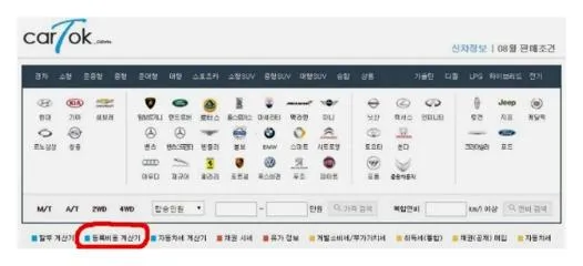 자동차 취등록세 계산