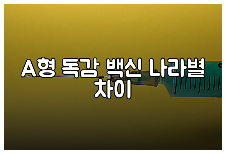 A형 독감 백신 나라별 차이