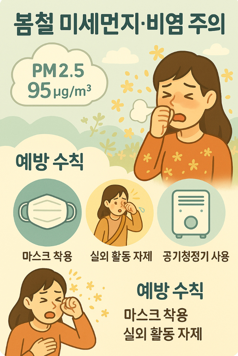 봄철 미세먼지 비염주의 사진