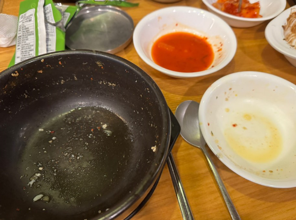 콩나물국밥 다 먹은 사진