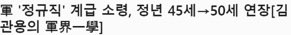 정년 연장은 몇 년도부터였나요?: 군인