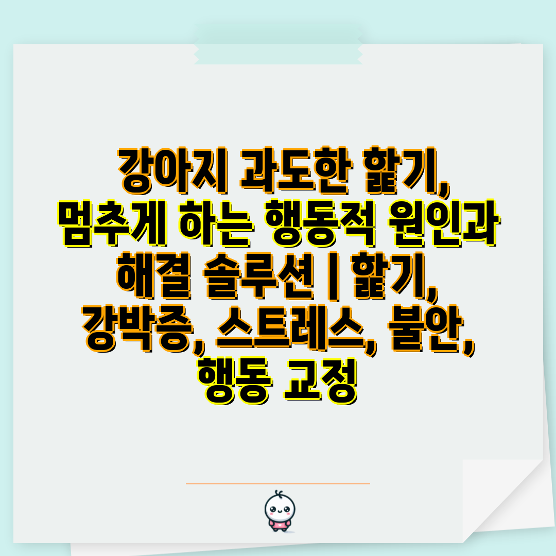  강아지 과도한 핥기, 멈추게 하는 행동적 원인과 해결