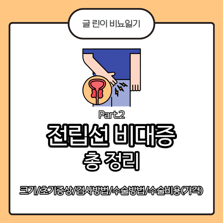  전립선 비대증 총 정리 Part.2 : 크기/초기증상/검사방법/수술방법/수술비용(가격)