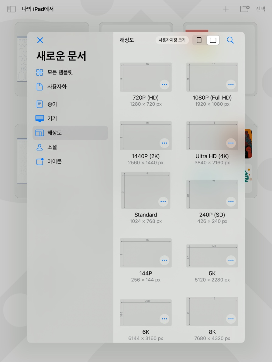 벡터네이터 해상도 설정