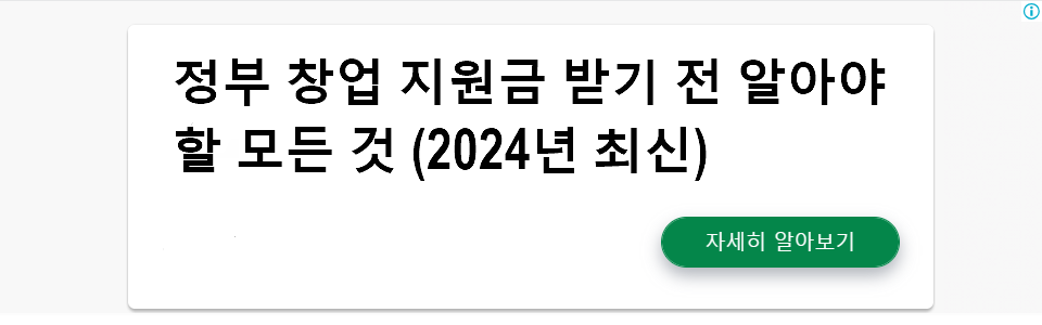 정부 창업 지원금 받기 전 알아야 할 유용한 창업 지원 사이트 (2024년 최신)